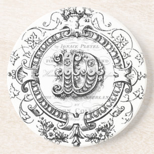 modern vintage monogram letter D Coaster