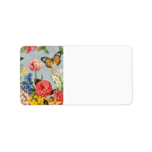 modern vintage multl botanical flowers label