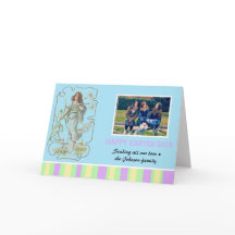 Modern vintage personalized Easter Angel Greeting