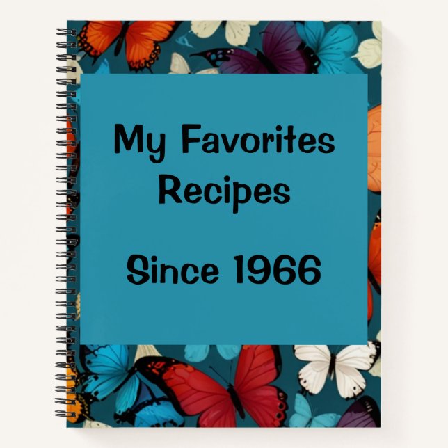 Modern Vintage Personalized Recipe Notebook (Front)