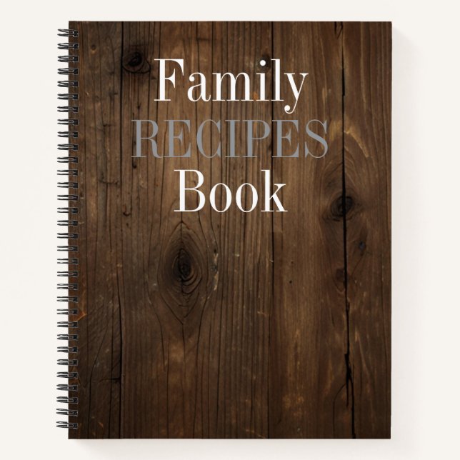 Modern Vintage Personalized Recipe Notebook (Front)