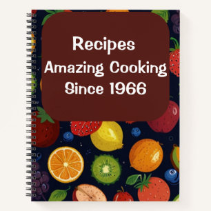 "Modern Vintage Personalized Recipe Notebook" Notebook