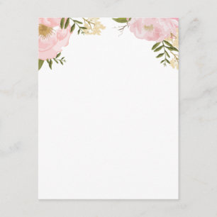 Modern Vintage Pink Floral Wedding Information Enclosure Card