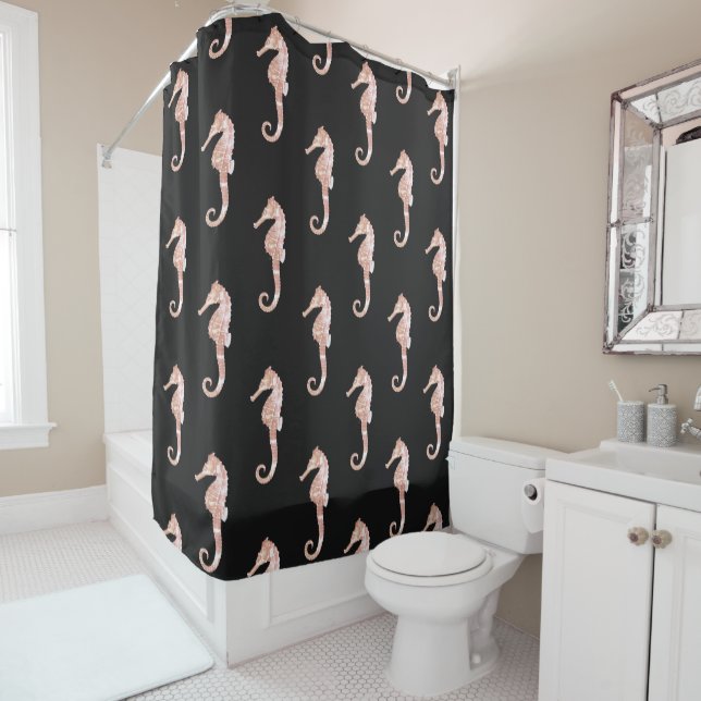 Modern Vintage Pink Seahorse Black  (In Situ)