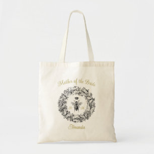 Modern Vintage Queen Bee Mother of Bride Name Tote Bag