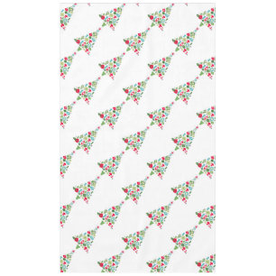 modern vintage retro christmas tree tablecloth