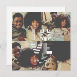Modern Vintage Retro Love Typography 4 Photo Card