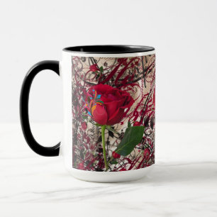 Modern Vintage Rose & Calligraphy Mug