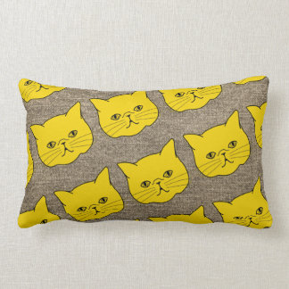 Modern Vintage Rustic Exotic Cat Lumber Pillow