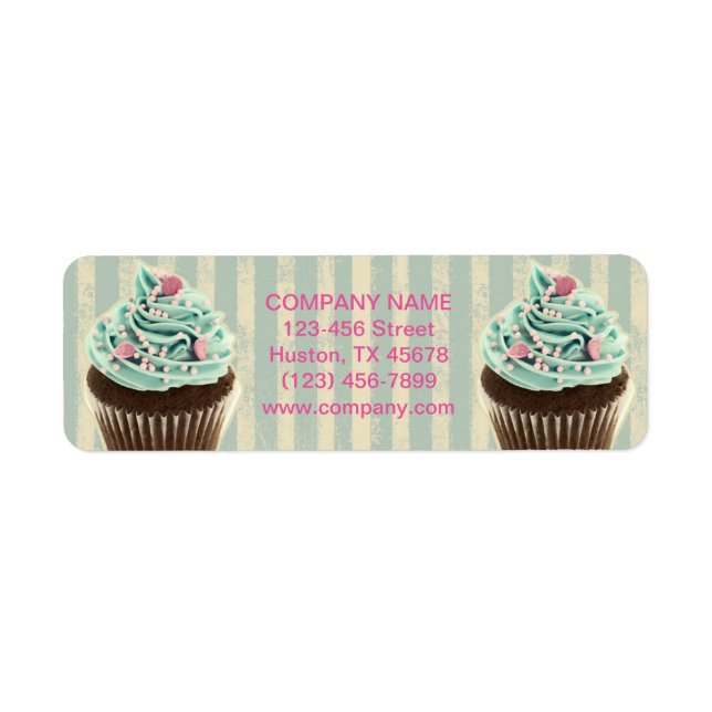 modern vintage teal  bakery dessert cupcake (Front)