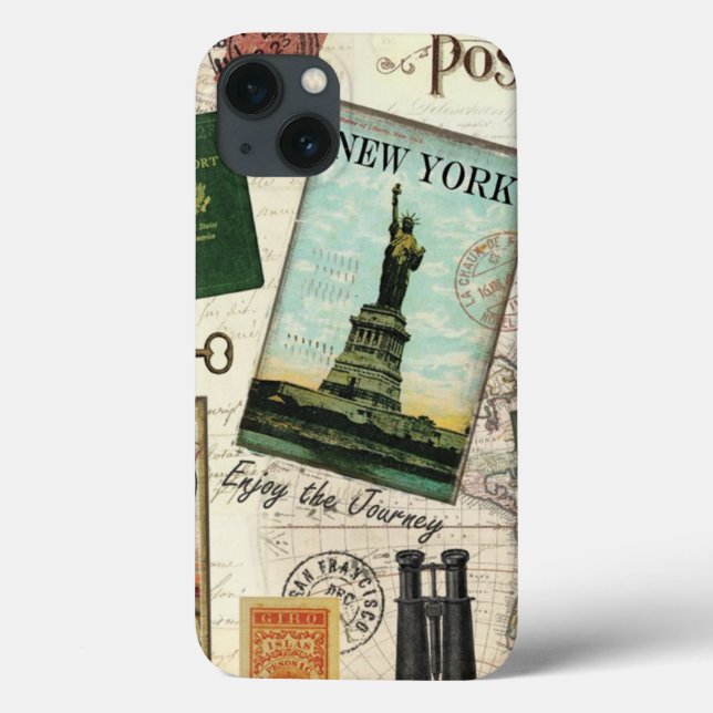 modern vintage travel collage Case-Mate iPhone case (Back)