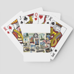 modern vintage travel USA Playing Cards