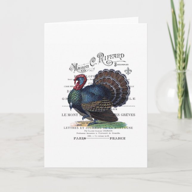 modern vintage Turkey Holiday Card (Front)