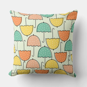 Modern vintage umbrella pattern l Cute nursery Throw Pillow