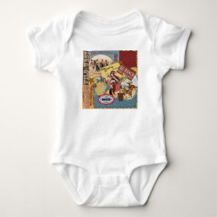modern vintage western cowgirl baby bodysuit