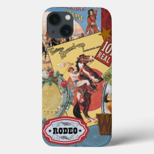 modern vintage western cowgirl iPhone 13 case