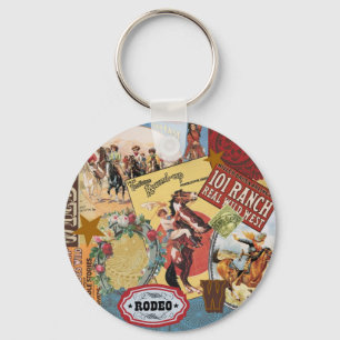 modern vintage western cowgirl keychain