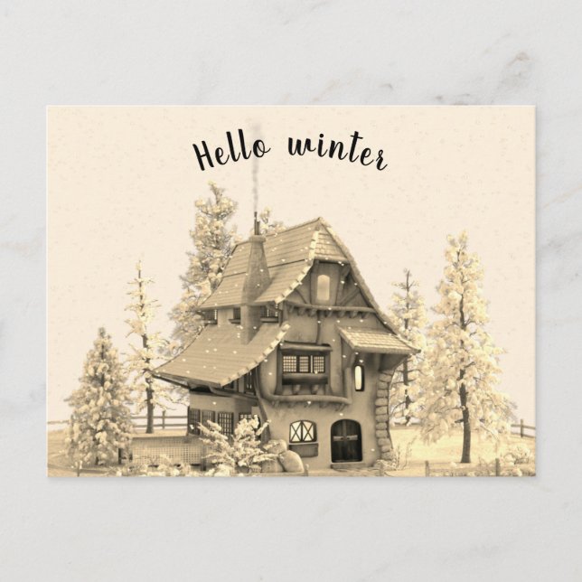 Modern Vintage Winter Garden Lodge 2 Postcard (Front)