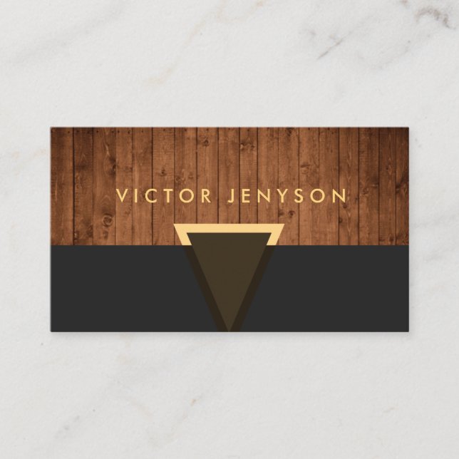 Modern Vintage Wood Plank Generic Business Card (Front)