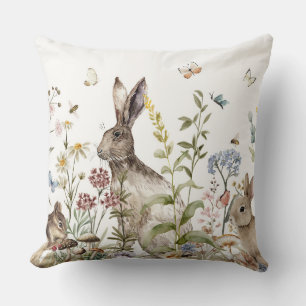 Modern Vintage Woodland animal pillow