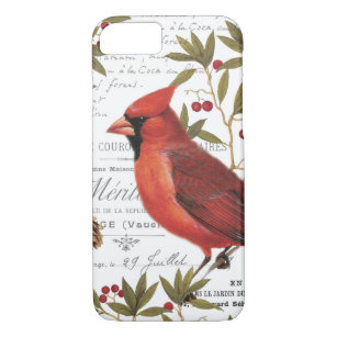 Modern vintage woodland cardinal Case-Mate iPhone case