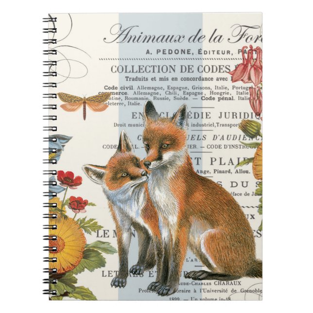 Modern vintage woodland fox notebook (Front)
