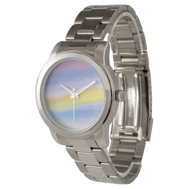 Modern Violet and Golden Ray Abstract Watch (Angled)