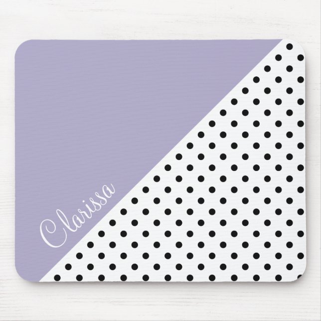 Modern violet geometric retro polka dots pattern mouse pad (Front)