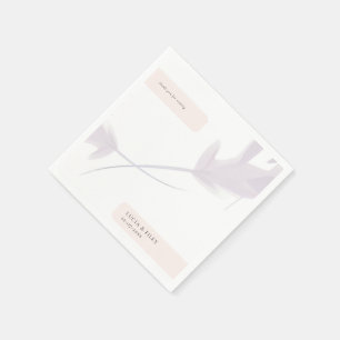 Modern Violet Lavender And Peach Colour Wedding Napkin