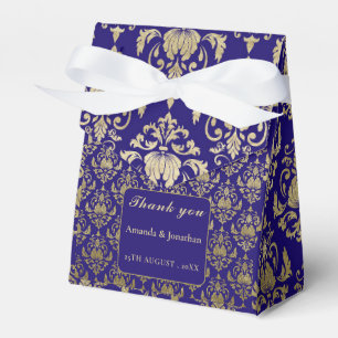 Modern Violet Purple and Gold Pattern Wedding Favor Box