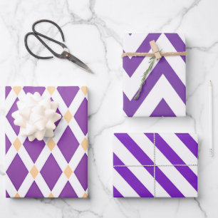 Modern Violet Purple Dynamic Chevron     Wrapping Paper Sheet