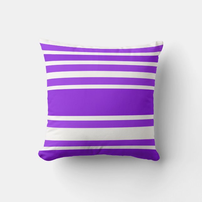 Modern Violet Striped Pattern for Stylish Decor Throw Pillow (Front)