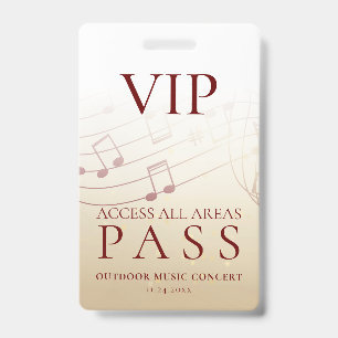 Modern VIP All Access Pass Outdoor Event Badge