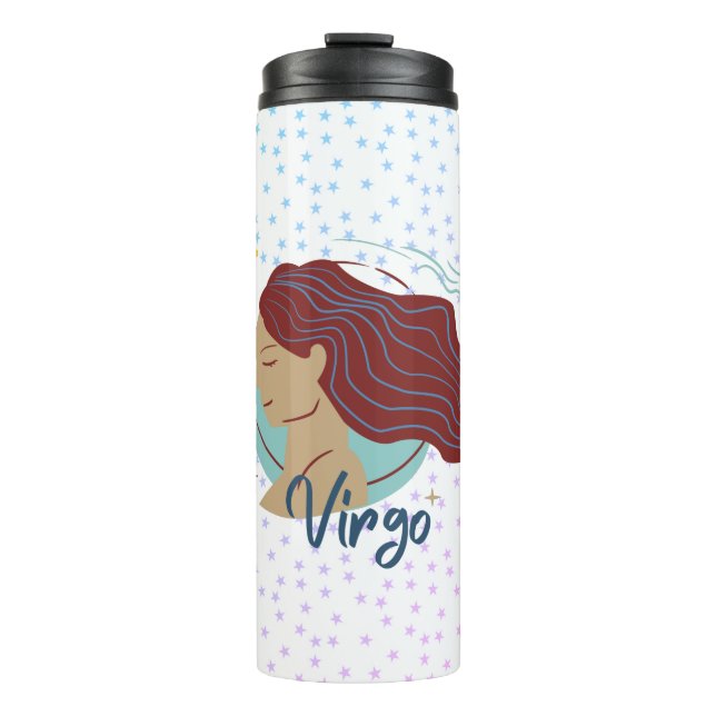 Modern Virgo Woman Zodiac   Thermal Tumbler (Front)