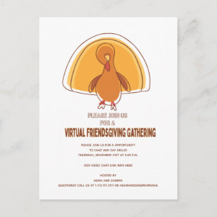 Modern Virtual Friendsgiving Thanksgiving Invite Postcard
