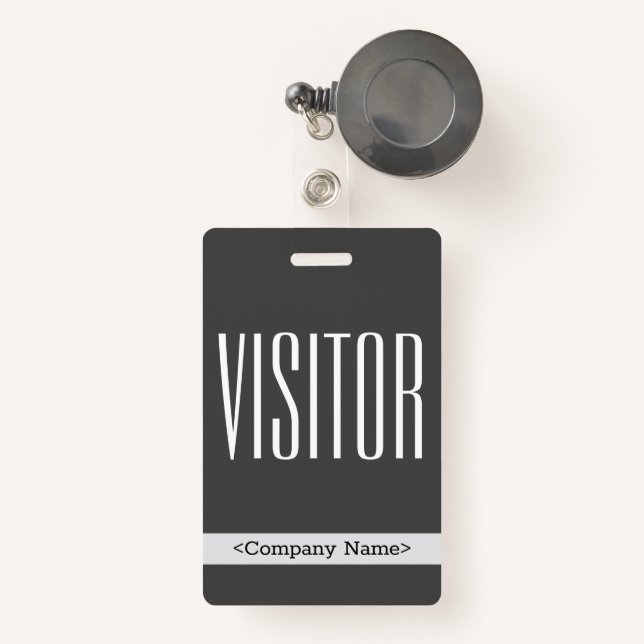 Modern "VISITOR" Badge (Front with Retractable)