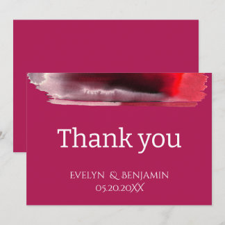 Modern Viva Magenta Thank You Card