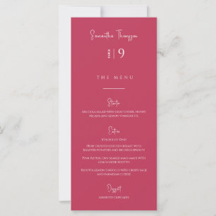 Modern Viva Magenta Thank You Table Placecard Menu