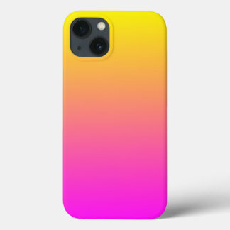 Modern Vivid Magenta Yellow Gradient iPhone 13 Case