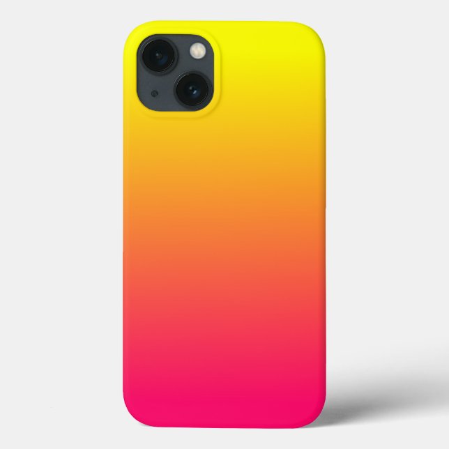 Modern Vivid Yellow Orange Pink Ombre Case-Mate iPhone Case (Back)