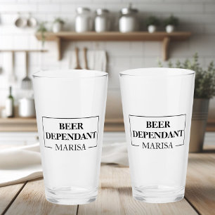 Modern Vodka Dependant Woman Funny Quote Glass