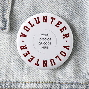 Modern Volunteer Business Organization Logo 2 Inch Round Button