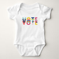 Modern Vote Baby in Pink, Blue and Yellow