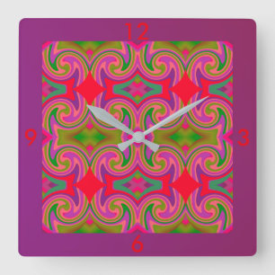 Modern Wall Clock -Home -Green/Purple/Pink/Red