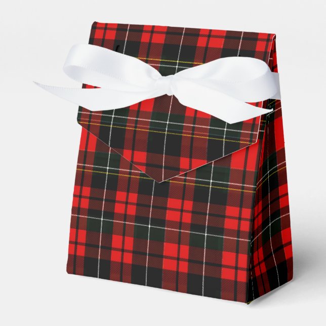 Modern Wallace Red Scottish Tartan Plaid Pattern Favor Box (Front Side)