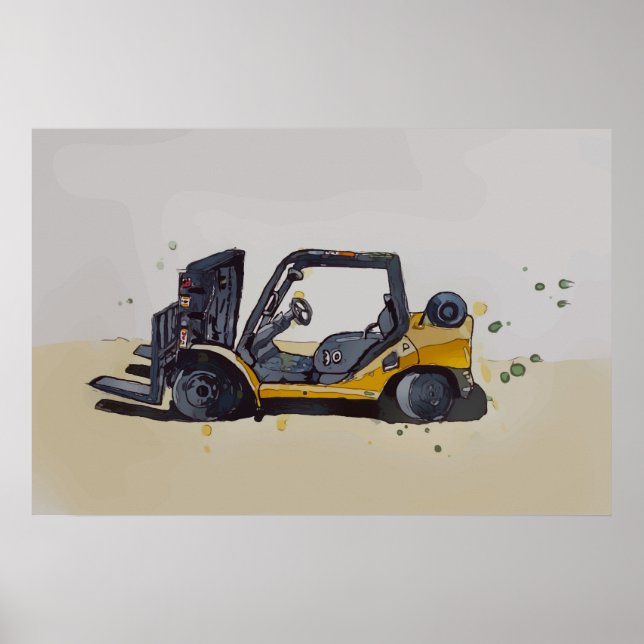 Modern warehouse forklift poster (Front)