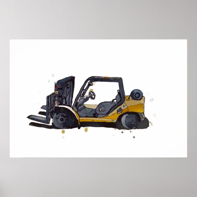 Modern warehouse forklift poster (Front)