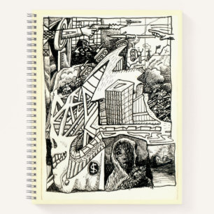 "Modern Warfare", ink drawing Notebook