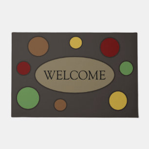 Modern Warm Coloured  Circles Welcome Doormat