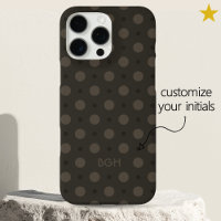 Modern Warm Gray Dots Pattern Custom Name Initials